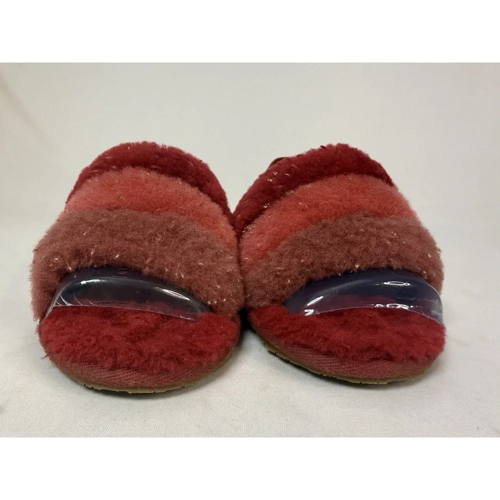 UGG Fluff Yeah Metallic Sparkle Girls Youth 10 Red Slipper Model  T 1125950T